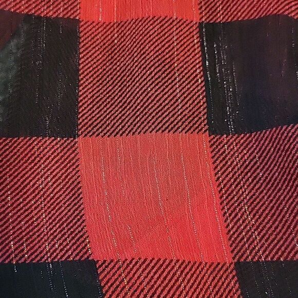 EC BAR III METALLIC PLAID SHEER HIGH/LOW TUNIC SZ. MEDIUM - Picture 3 of 5